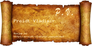 Preidt Vladimir névjegykártya